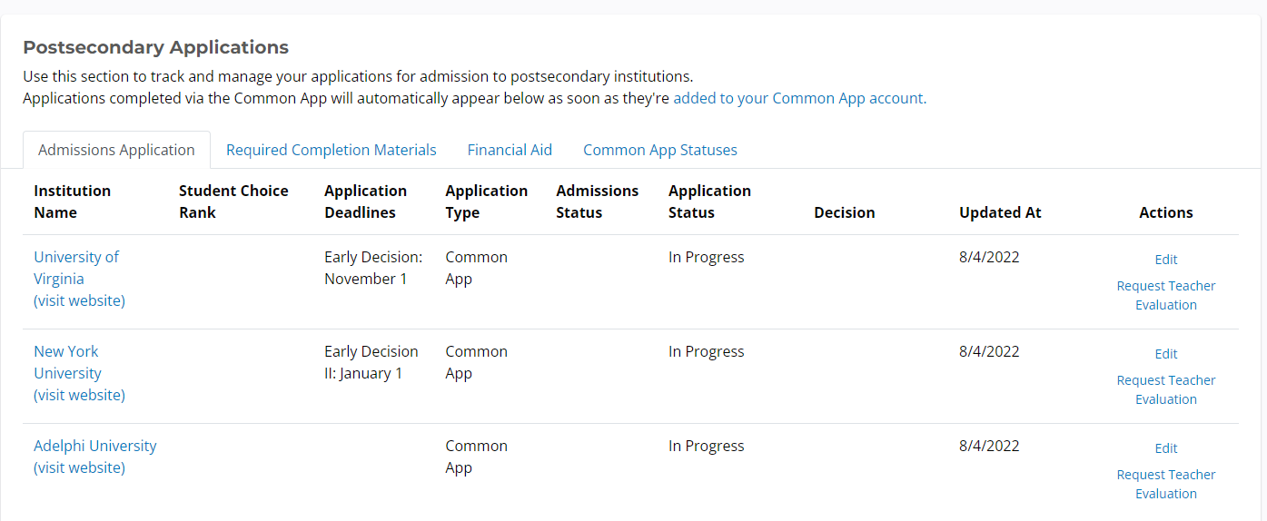 Common App Deadlines how to update them and where to find them